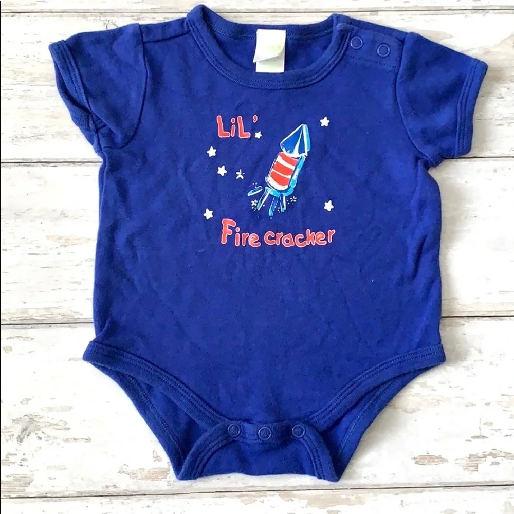 Baby Onesie 3m Lil’ Firecracker Patriotic 4th July Bodysuit